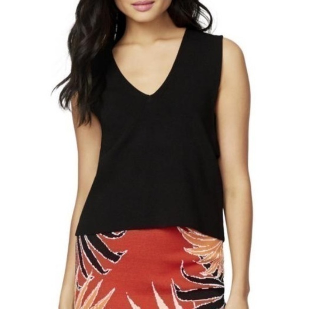 Rachel Roy Black V-Neck Sleeveless Tank Top sz XXL